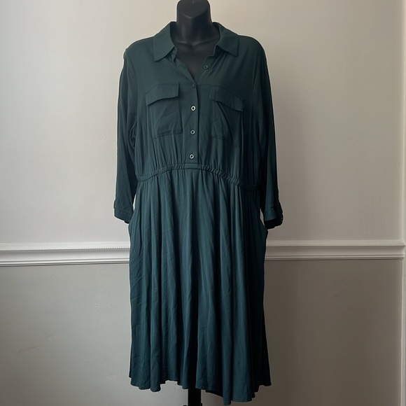 Mini Challis Button-Front Shirt Dress - Picture 4 of 16